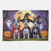 Rat Terrier Honden Pompoen Halloween Grappig Theedoek (Horizontaal)