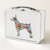 Rat Terrier Hondenras Geo Silhouette Pset (Voorkant)