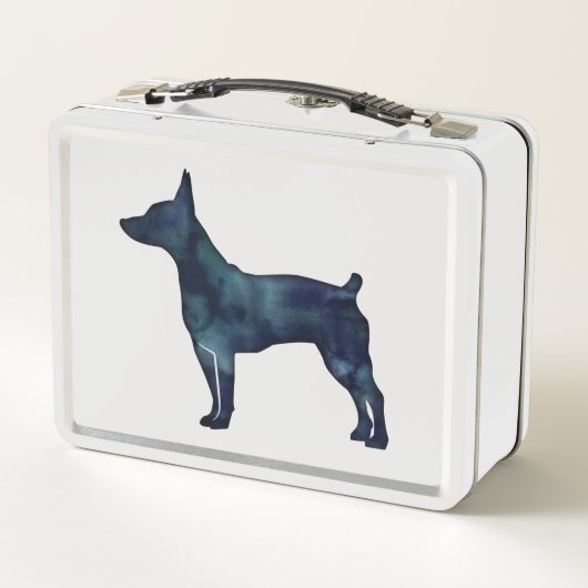 Rat Terrier Hondenras Silhouette Black Waterverf (Achterkant)