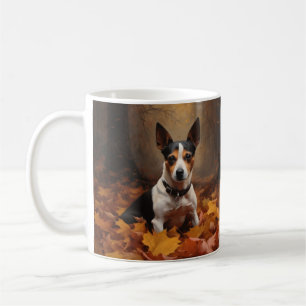 Rat Terrier in herfstbladeren val inspireert Koffiemok