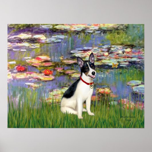 Rat Terrier - Lilies 2 Poster (Voorkant)