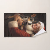 Rat Terrier met Sinterklaas Feestelijke Kerstmis Bad Handdoek (Handdoek)