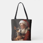 Rat Terrier met Sinterklaas Feestelijke Kerstmis Draagtas (Achterkant)