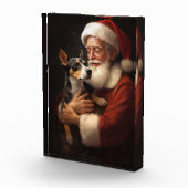 Rat Terrier met Sinterklaas Feestelijke Kerstmis Fotoblokken (Rechts)