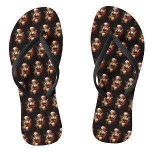 Rat Terrier met Sinterklaas Feestelijke Kerstmis Teenslippers