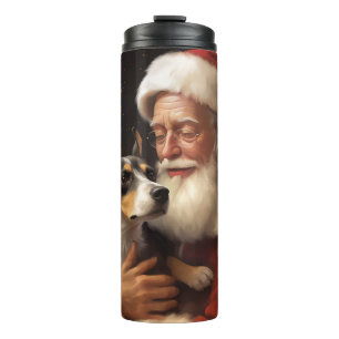 Rat Terrier met Sinterklaas Festive Kerstmis  Thermosbeker