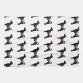 Rat Terrier NN Dog Boho Floral Silhouette Theedoek (Horizontaal)