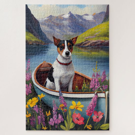 Rat Terrier op een peddel: Een Schilderachtig avon Legpuzzel (Verticaal)