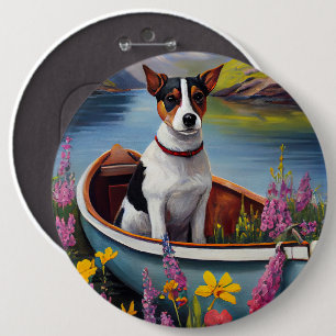 Rat Terrier op een peddel: Een Schilderachtig avon Ronde Button 6,0 Cm