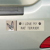 Rat Terrier Painting - Cute Original Dog Art Bumpersticker (Op auto)