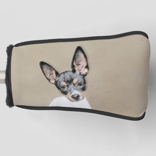 Rat Terrier Painting - Cute Original Dog Art Golfheadcover (Voorkant)