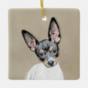 Rat Terrier Painting - Cute Original Dog Art Keramisch Ornament