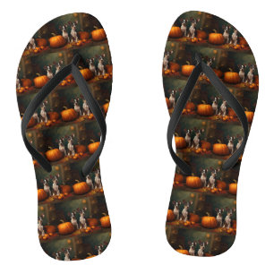 Rat Terrier Puppy Herfst Delight Pompoen Teenslippers