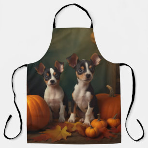 Rat Terrier Puppy Herfst Plezier Pompoen  Schort