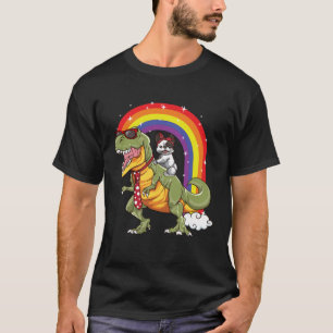 Rat Terrier Rijden Rex Dinosaurus Hond Kinder Meis T-shirt