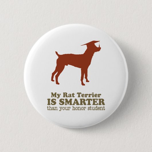 Rat Terrier Ronde Button 5,7 Cm (Voorkant)