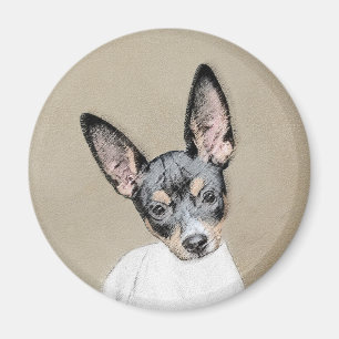 Rat Terrier Schilderij - Mooie Originele Honden Ku Magneet