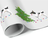 Rat Terrier Silhouette kerstdesign Cadeaupapier (Rol Hoek)