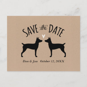Rat Terrier Silhouetten Bruiloft Save the Date Aankondigingskaart