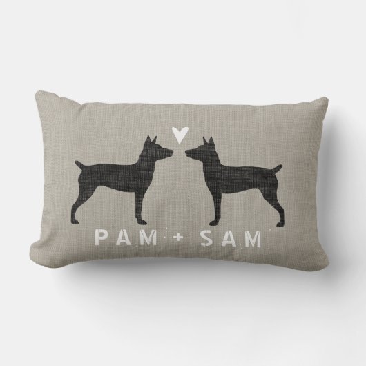 Rat Terrier Silhouetten Liefde - Personaliseren Kussen (Voorkant)