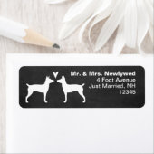 Rat Terrier Silhouetten Liefde Retouradres Labels (Insitu)