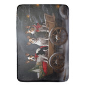 Rat Terrier Snowy Sleigh Kerst Decor Badmat (Voorkant Verticaal)