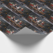 Rat Terrier Snowy Sleigh Kerst Decor Cadeaupapier (Hoek)