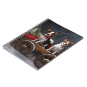 Rat Terrier Snowy Sleigh Kerst Decor Notitieboek (Linkerzijde)