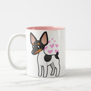 Rat Terrier/Speelgoed Fox Terrier Love Tweekleurige Koffiemok