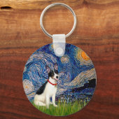 Rat Terrier — Sterrennacht Sleutelhanger (Voorkant)