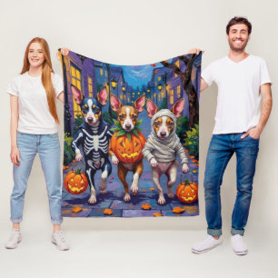 Rat Terrier Trick-or-Treating Halloween Kostuums Fleece Deken