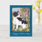 Rat Terrier Vaderdag Kaart (Gele Bloem)