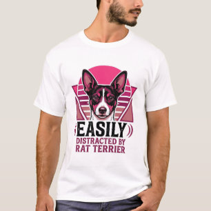 Rat Terrier Vintage Eenvoudig Afleidbare Hond T-sh T-shirt
