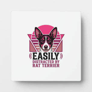 Rat Terrier Vintage Gemakkelijk Afleidbare Hond Sh Fotoplaat