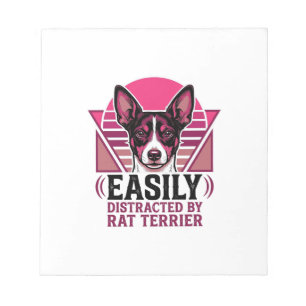 Rat Terrier Vintage Gemakkelijk Afleidbare Hond Sh Notitieblok