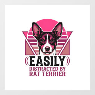 Rat Terrier Vintage Gemakkelijk Afleidbare Hond Sh Raamsticker