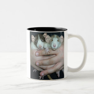 Rat. Tweekleurige Koffiemok