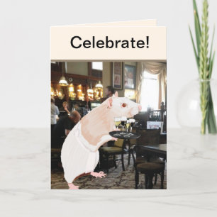 Rat Waiter Surreal Celebrate Feestdagen Kaart