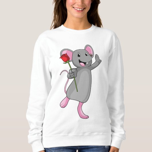 Rat with Rose Flower Trui (Voorkant)