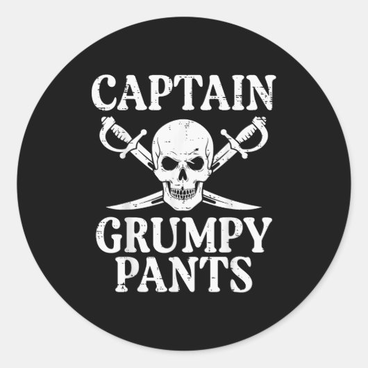 Rate Captain Mpy Pants Funny Humor Quote Men Women Ronde Sticker (Voorkant)