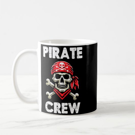 Rate Crew Skull Crossbones Funny Matching Men Wome Koffiemok (Links)