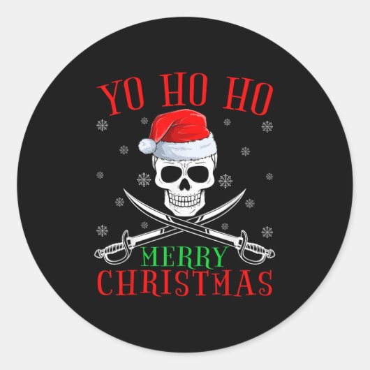 Rate Lover Matching Santa Yo Ho Ho Rate Merry Chri Ronde Sticker (Voorkant)