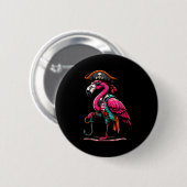 Rate Nk Flamingo Halloween Party - Jolly Roger Ronde Button 5,7 Cm (Voorkant /achterkant)