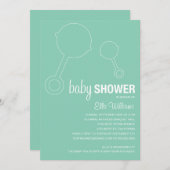 RATEAUX RÉTRO EN MOUSSE MARINE | INVITATION BABY (Devant / Derrière)