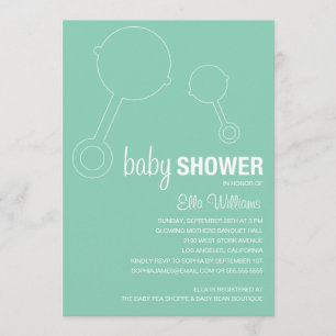 RATEAUX RÉTRO EN MOUSSE MARINE INVITATION BABY