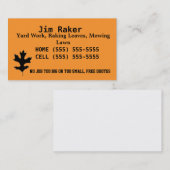 Râtelage des cartes de visite de feuille (Devant / Derrière)