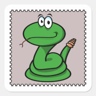 Ratelslang  vierkante sticker