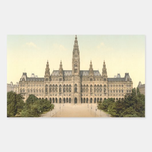 Rathaus, Wenen, Oostenrijk Rechthoekige Sticker (Voorkant)