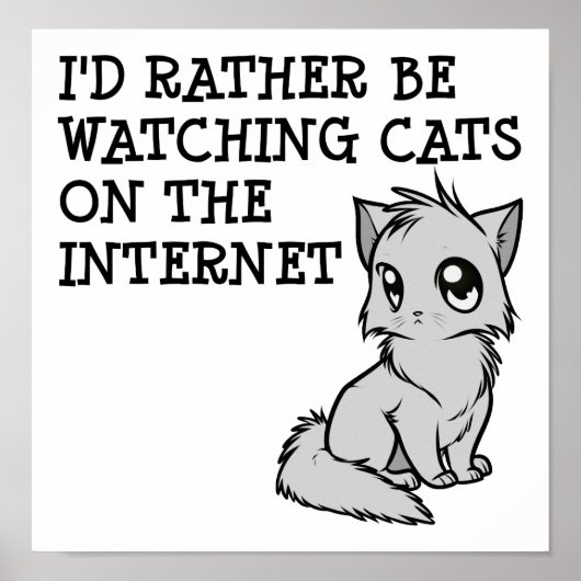 Rather Watch Cats Funny Poster (Voorkant)