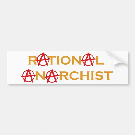 Rationele anarchist bumpersticker (Voorkant)